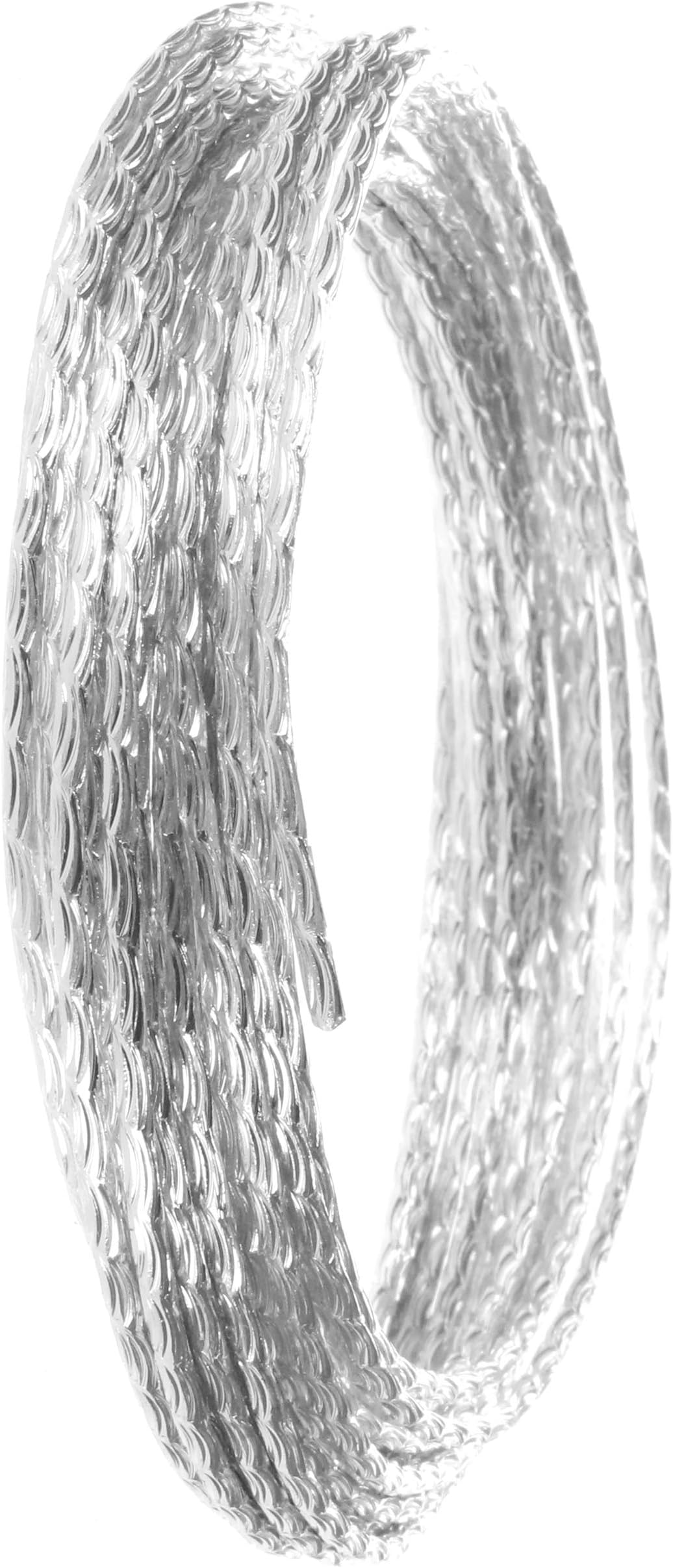 Creacraft Beading Style Wire - Aluminium Wire with Structured Surface (Wave Pattern 2, Silver)