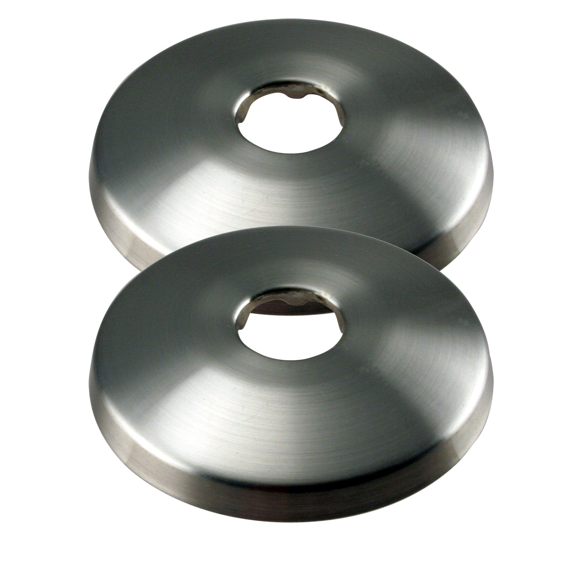 Westbrass R128-2-07 1/2 in. Copper Sure Grip Flange, Satin Nickel, 2 Pack