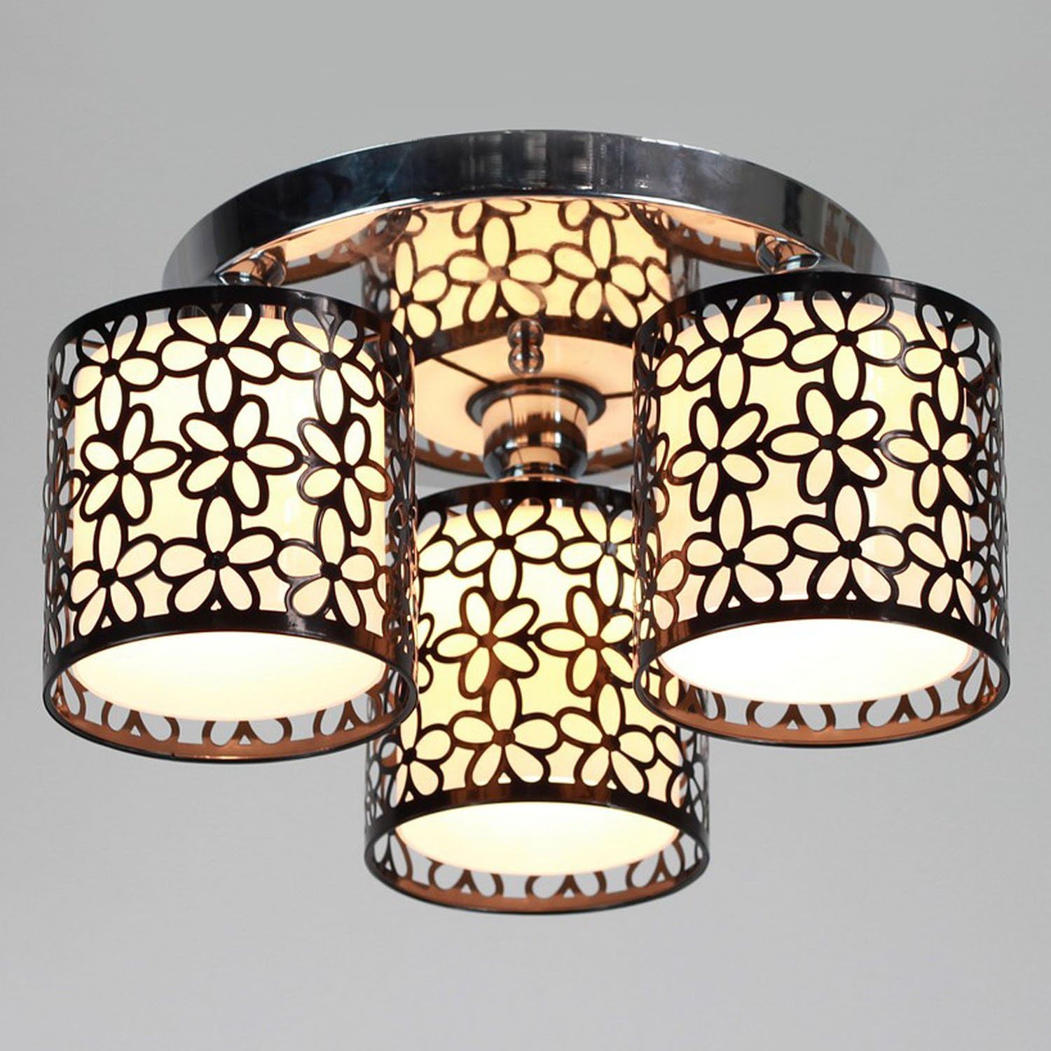 Lightinthebox Modern 3 Light Flush Mount Creative Painting Metal Ceiling Light Fixture Chandeliers for Kitchen (Black) - - 