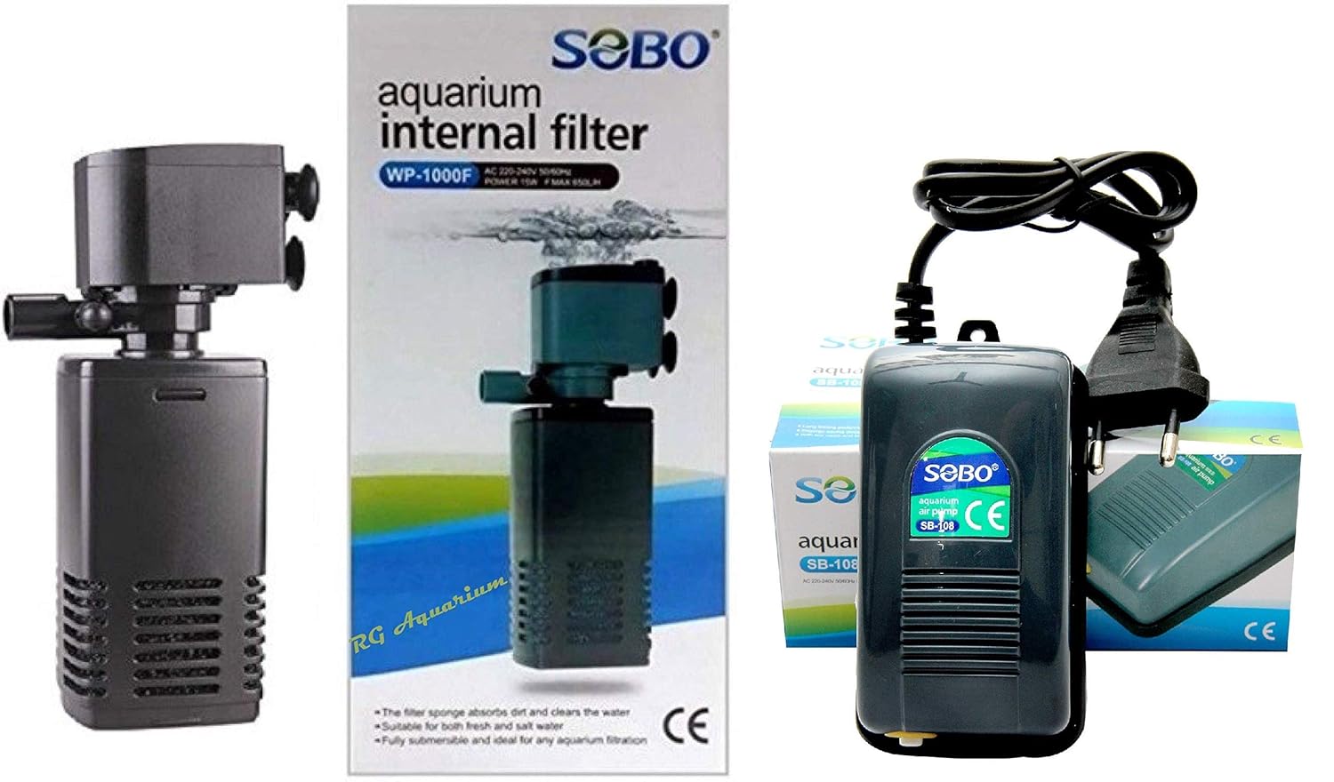 aquarium filter and air pump combo