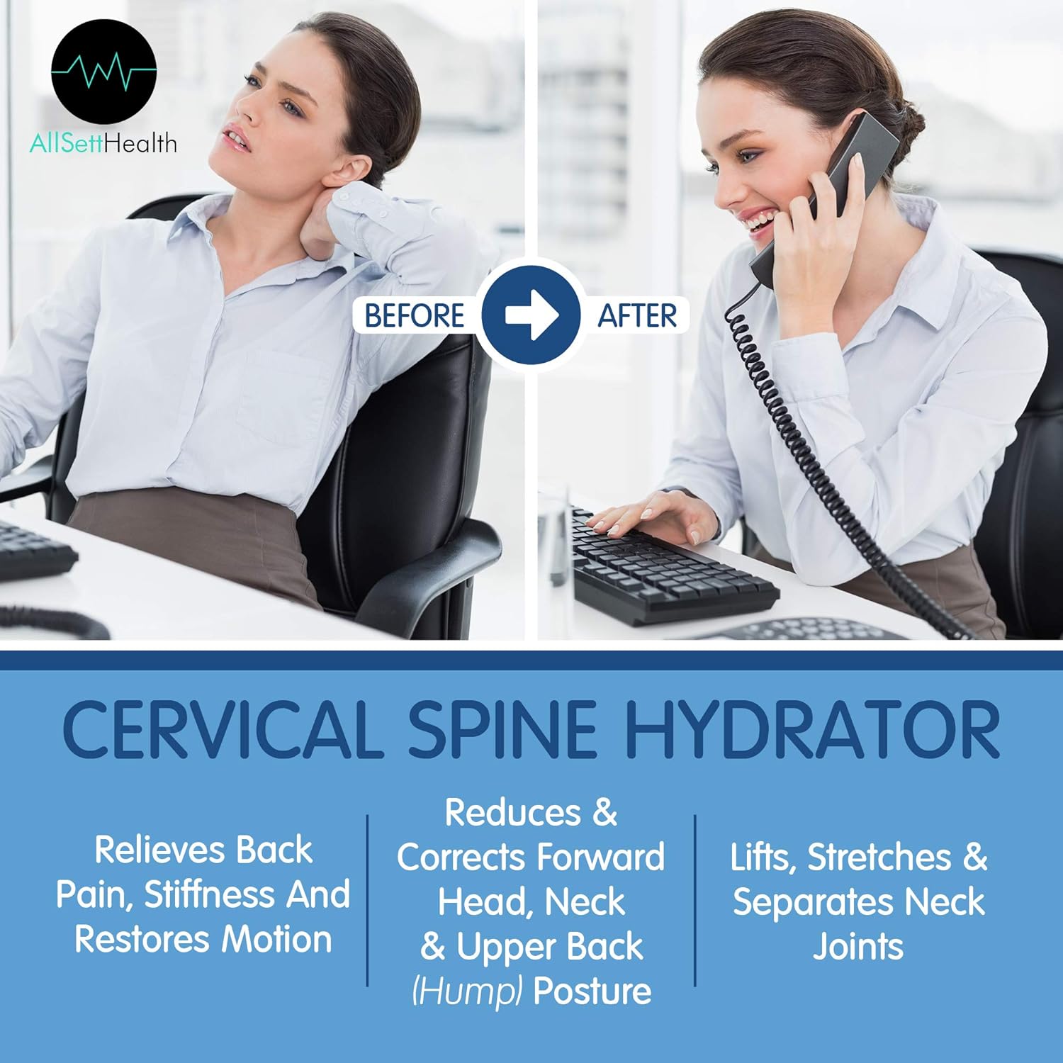 Posture Neck Exercising Cervical Spine Hydrator Pump || Relief for Stiffness, Relieves Neck Pain, Neck Curve Restorer: Health & Personal Care