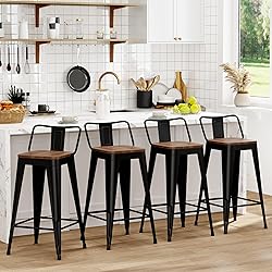 WENTMENT Bar Stools Set of 4 Counter Height Bar
