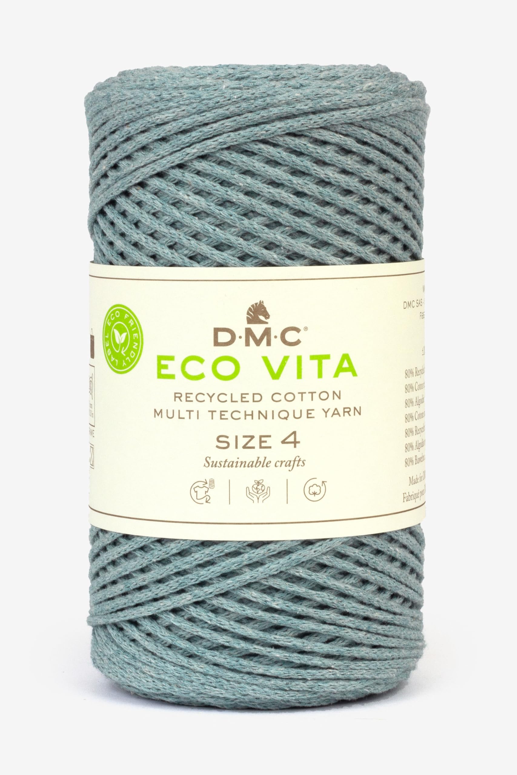DMC Eco Vita 4, Blue Crochet Knitting Macrame Yarn, 250g — image 1