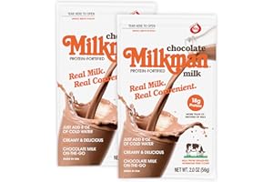 MILKMAN Chocolate Milk Powder - Dry Milk Powder - Real Milk, Real Convenient with 18g of Protein - Contains Vitamins A&D, Natural Dry Milk - Shelf Stable, Hormone Free, Kosher, Easy to Store - Made in the USA - 1 Serving / 8 Oz (2 Pack)