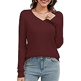 LUXEBOLD Womens V Neck Sweaters Lightweight Long Sleeve Pullover Sweater Casual Soft Cable Knit Tops 2025 Trendy