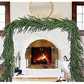 Artiflr Christmas Norfolk Pine Garlands, Artificial Greenery Garland Pine Needle Cedar Garland for Mantle, Holiday Indoor Outdoor Fireplace Winter Christmas Decor (Green, 6ft)