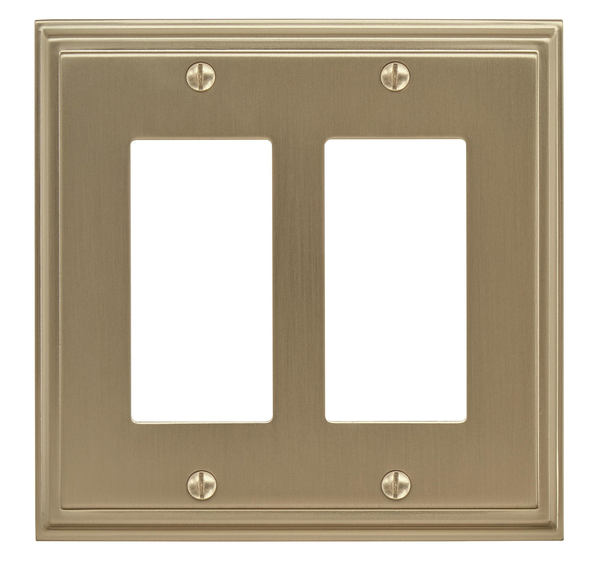 Photo 1 of Amerock | Wall Plate | Golden Champagne | 2 Rocker Switch Plate Cover | Mulholland | 1 Pack | Decora Wall Plate | Light Switch Cover