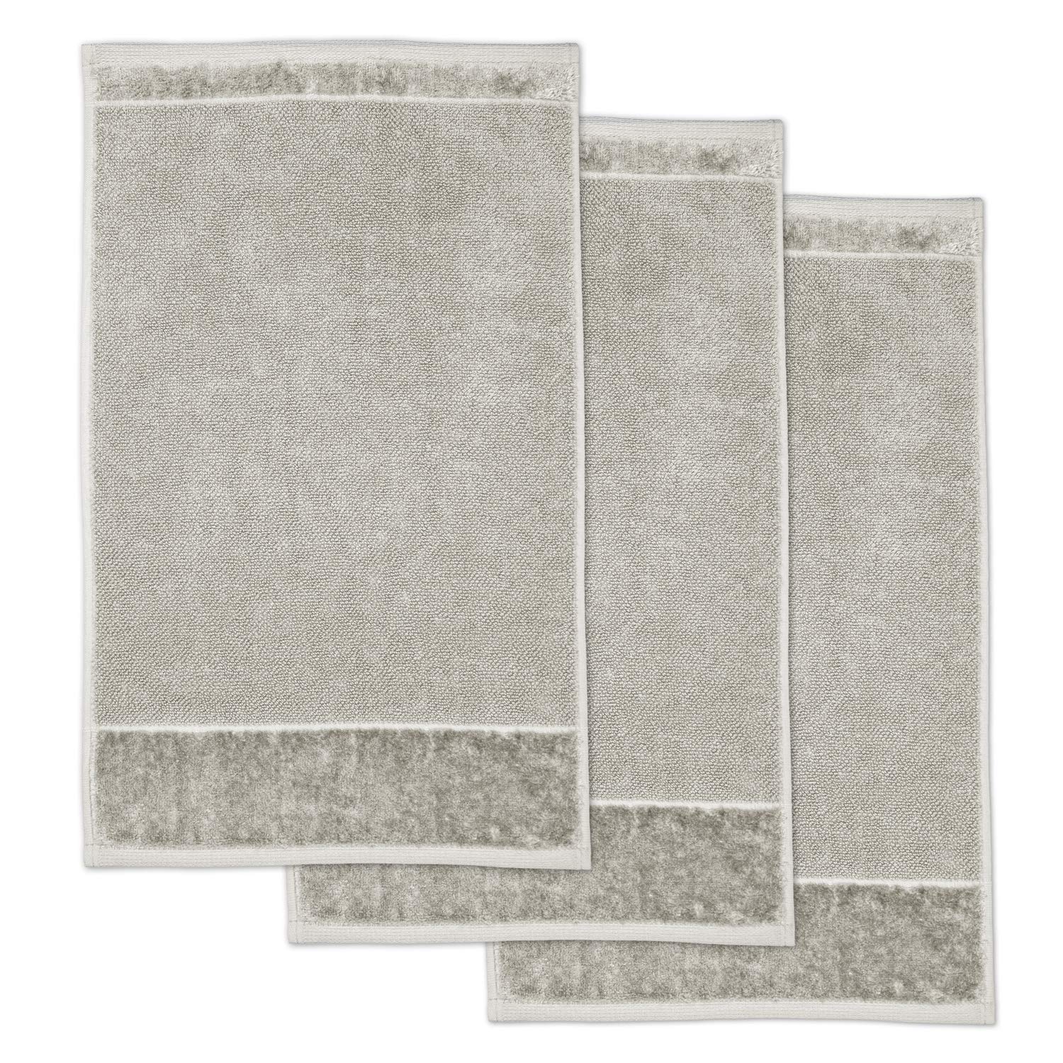 Möve Set of 3 Guest Towels, Silver Grey, 30 x 50 cm