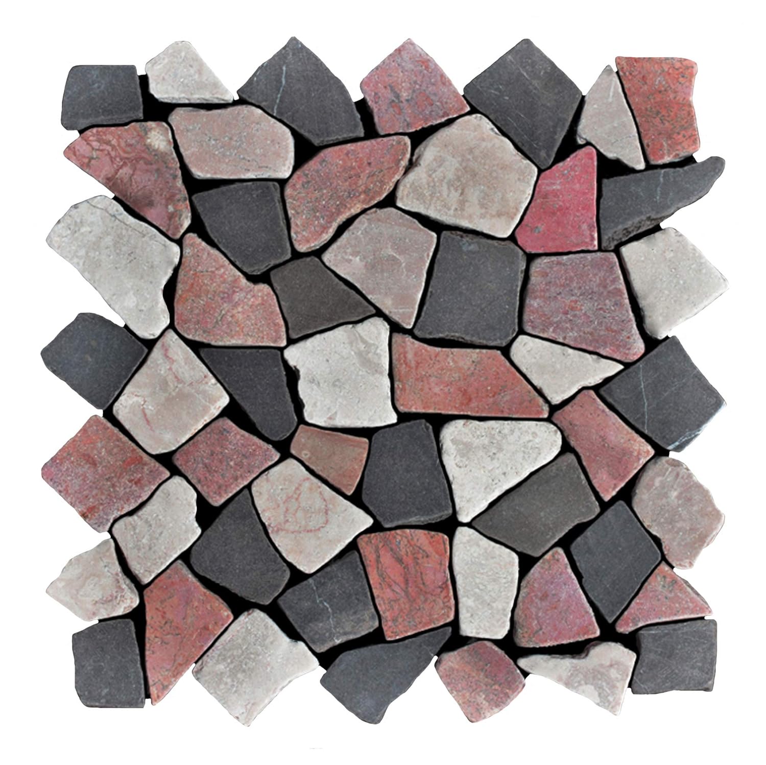 Marmor Fliesen Weiß Grau / 1 qm ST-1-431 Marmor Mosaikfliesen