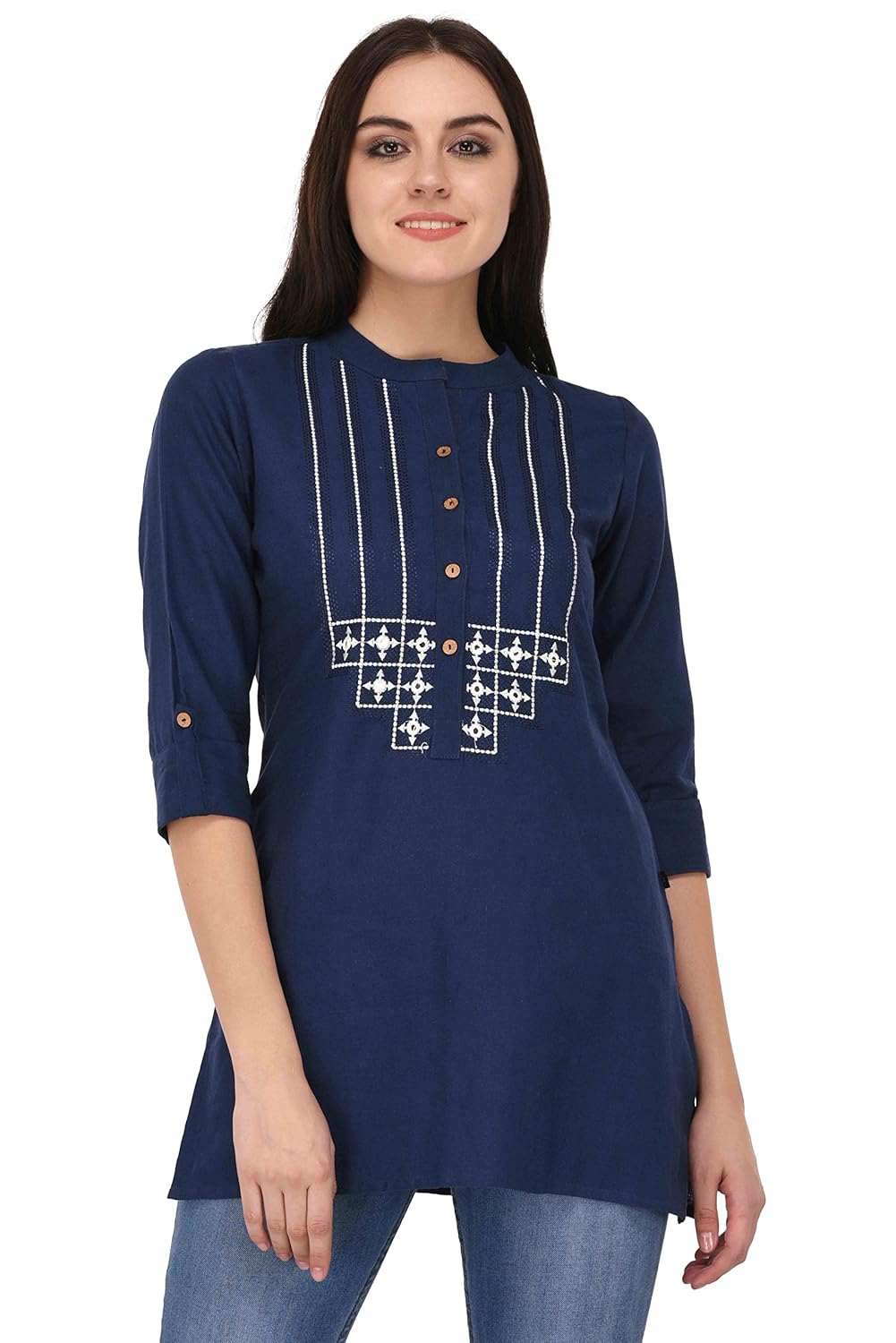 pistaa's women's cotton short top (navy blue_xs)