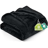 Utopia Bedding Fleece Blanket Queen Size Black (90x90 Inches) Ultra Soft Warm Lightweight Microfiber Breathable Anti-Static Cozy Winter Bed Blanket, All-Season Home Decor Gift for Men & Women