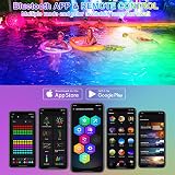 NATPOW RGB Underwater Pond Lights 6 LEDs IP68 5V Submersible w/ APP Remote view 5