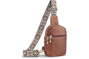 GLOSIW Small Sling Bag for Women Vegan Leather Crossbody Bag Purse for Women Trendy Fanny Packs Chest Bag for Travel