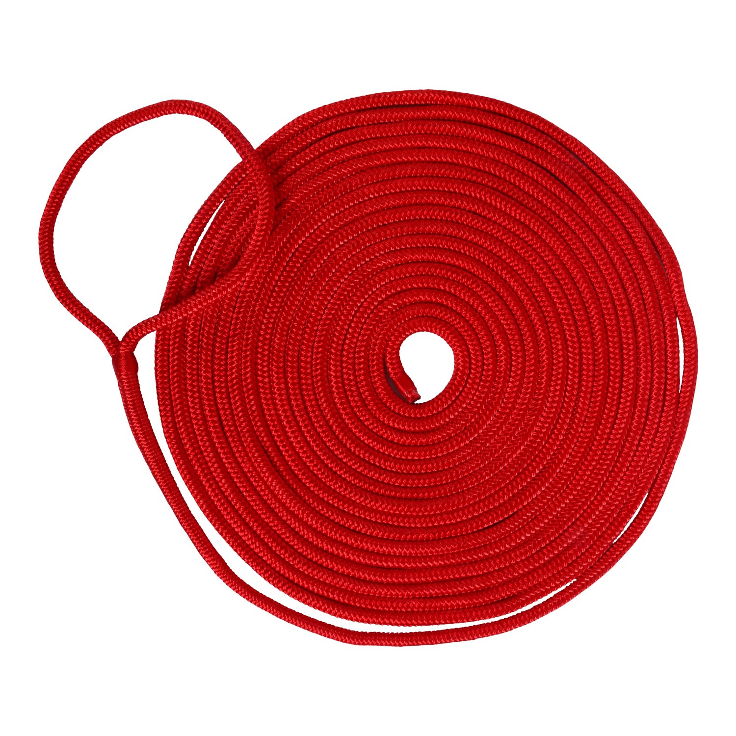 Amarine Made Double Braided Nylon Dock Lines 4840 lbs Breaking Strength (L:50 ft. D:1/2 inch Eyelet: 12 inch) Marine Mooring Rope Boat Dock Lines Working Load Limit:968 lbs