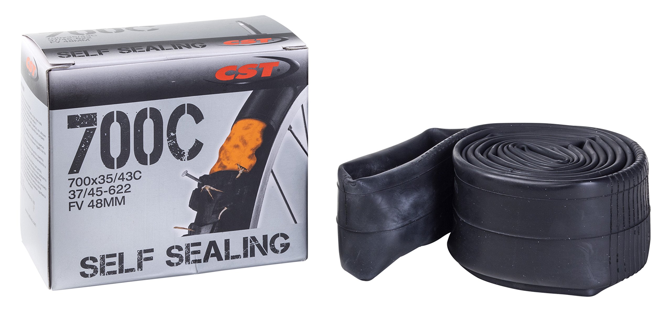 CST Cicli Bonin Unisex Adult Camere Anti-Puncture Presta Tube - Black, One Size/48 mm