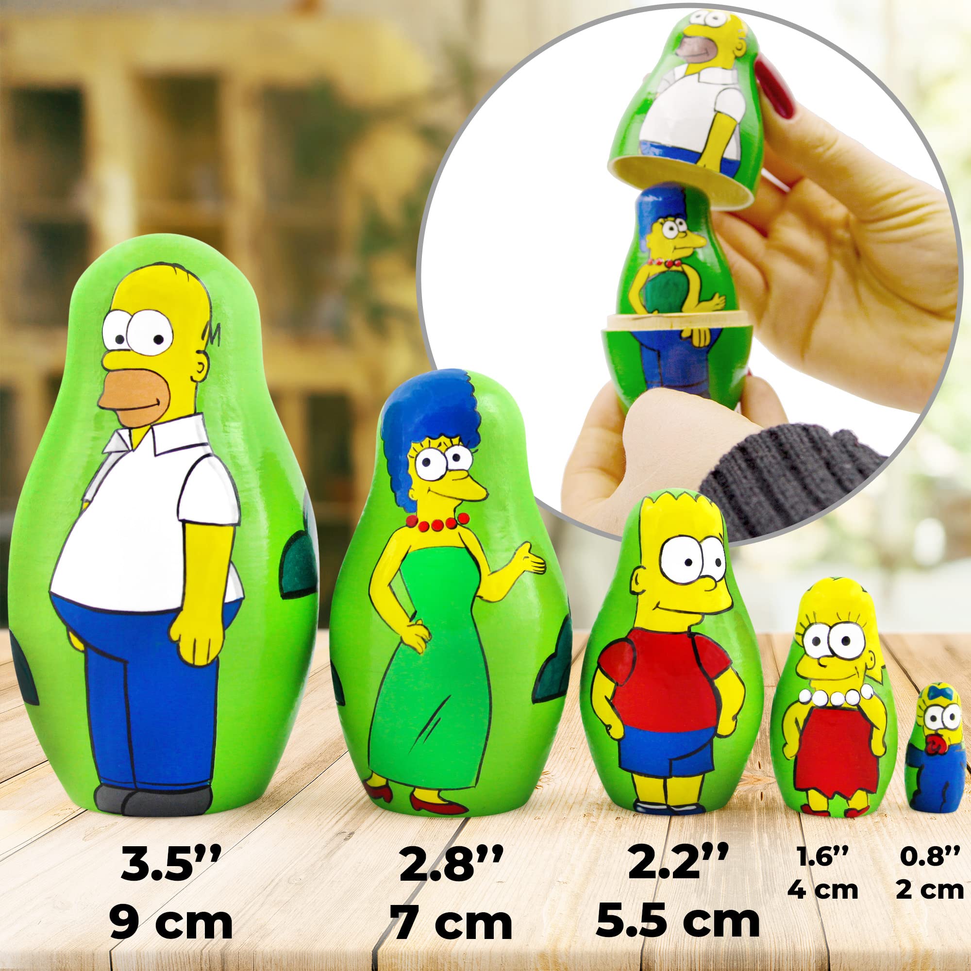 Matryoshka Dolls The Simpsons Characters Set 5 pcs Unique Toys