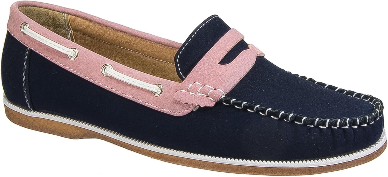navy deck shoes ladies
