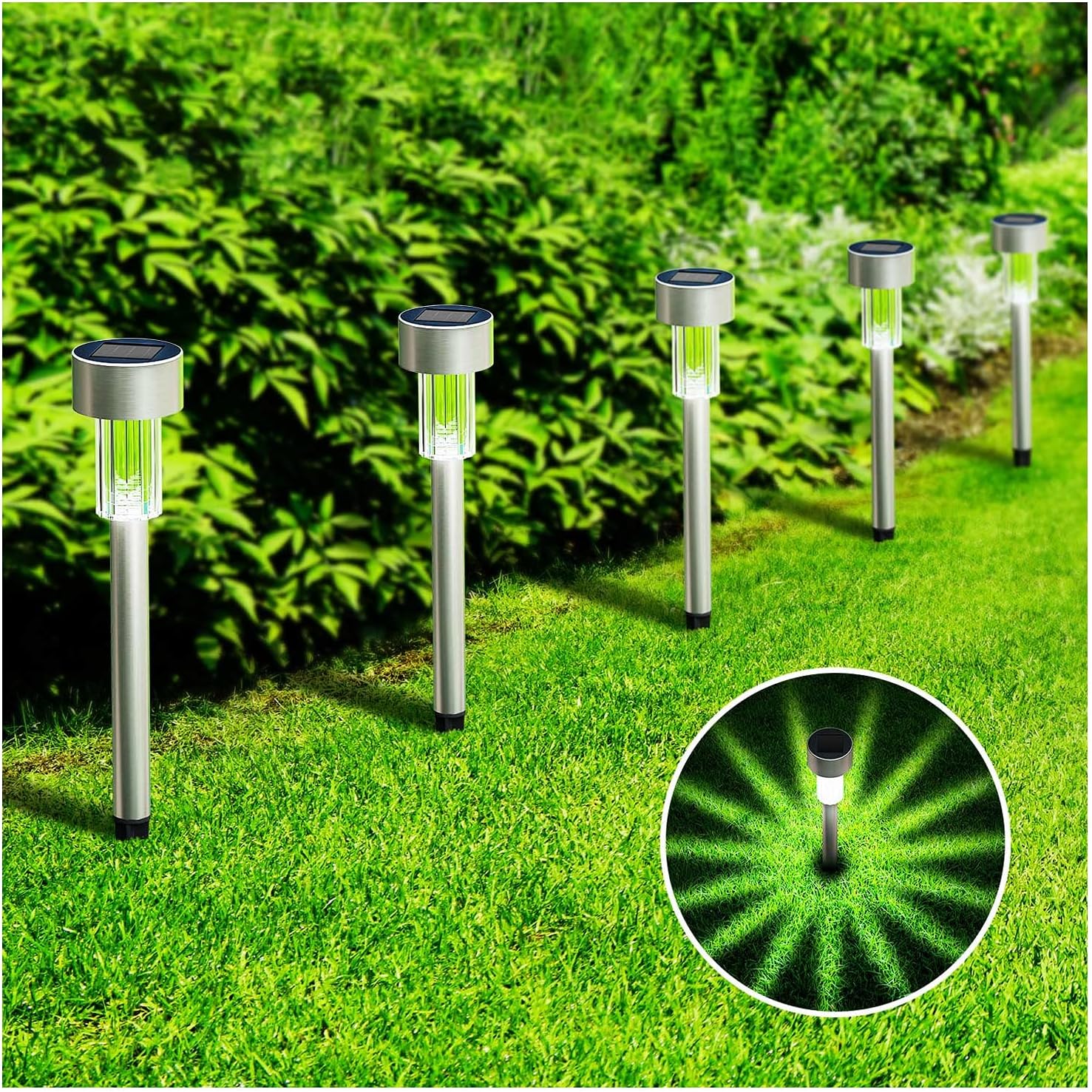 KOOPER Solar Lights Outdoor, 12Pack Solar Pathway Lights Outdoor, Waterproof LED Landscape Garden Lights Solar Powered, Outdoor Lights Solar Garden Lights for Pathway, Walkway, Patio, Yard