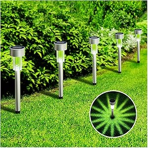 KOOPER Solar Lights Outdoor, 12Pack Solar Pathway Lights Outdoor, Waterproof LED Landscape Garden Lights Solar Powered, Outdoor Lights Solar Garden Lights for Pathway, Walkway, Patio, Yard