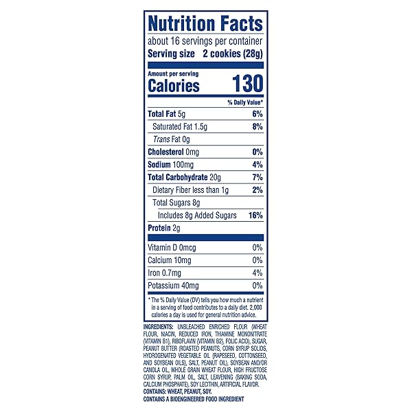 NUTTER BUTTER PEANUT BUTTER SANDWICH COOKIES, FAMILY SIZE, 16 OZ