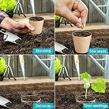 BIPY 50x 8cm Round Biodegradable Seed Pots for Seedlings Plant Labels Dibber view 2