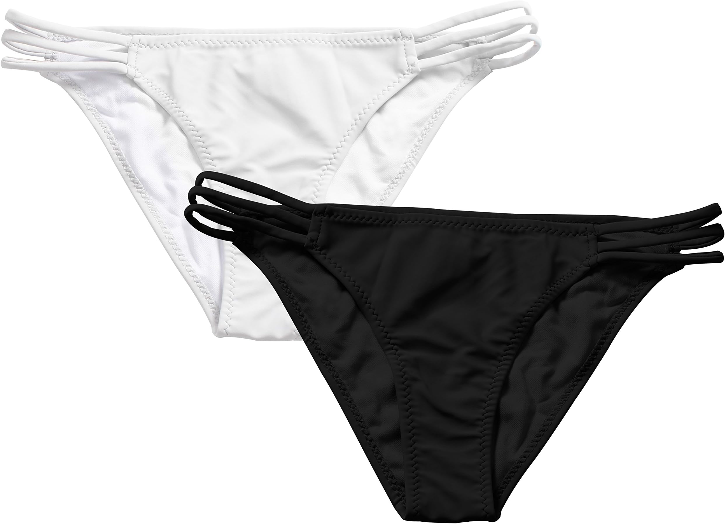 Reteron Women's Fashion Strappy Side Bikini Bathing Suit Bottoms 2 Pack