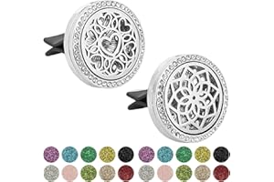 Biiange Essential Oil Car Diffuser Vent Clips, Sparkling Essential Oil Car Diffuser, with 20 Refill Pads, for Long Lasting Au