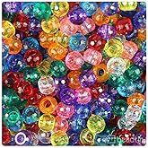 BeadTin Transparent Multi 9mm Faceted Barrel Pony Beads (500pcs)