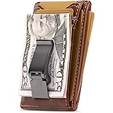 House of Jack Co. Flynn Hinged Money Clip Wallet for Men, Slim Front Pocket Card Holder, Full Grain Cowhide Leather Wallet, Brown