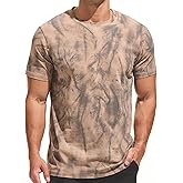 KLIEGOU Men's Graphic T-Shirt 95% Cotton Crew Neck Short Sleeve Tee Soft Stretch Casual Printed Top