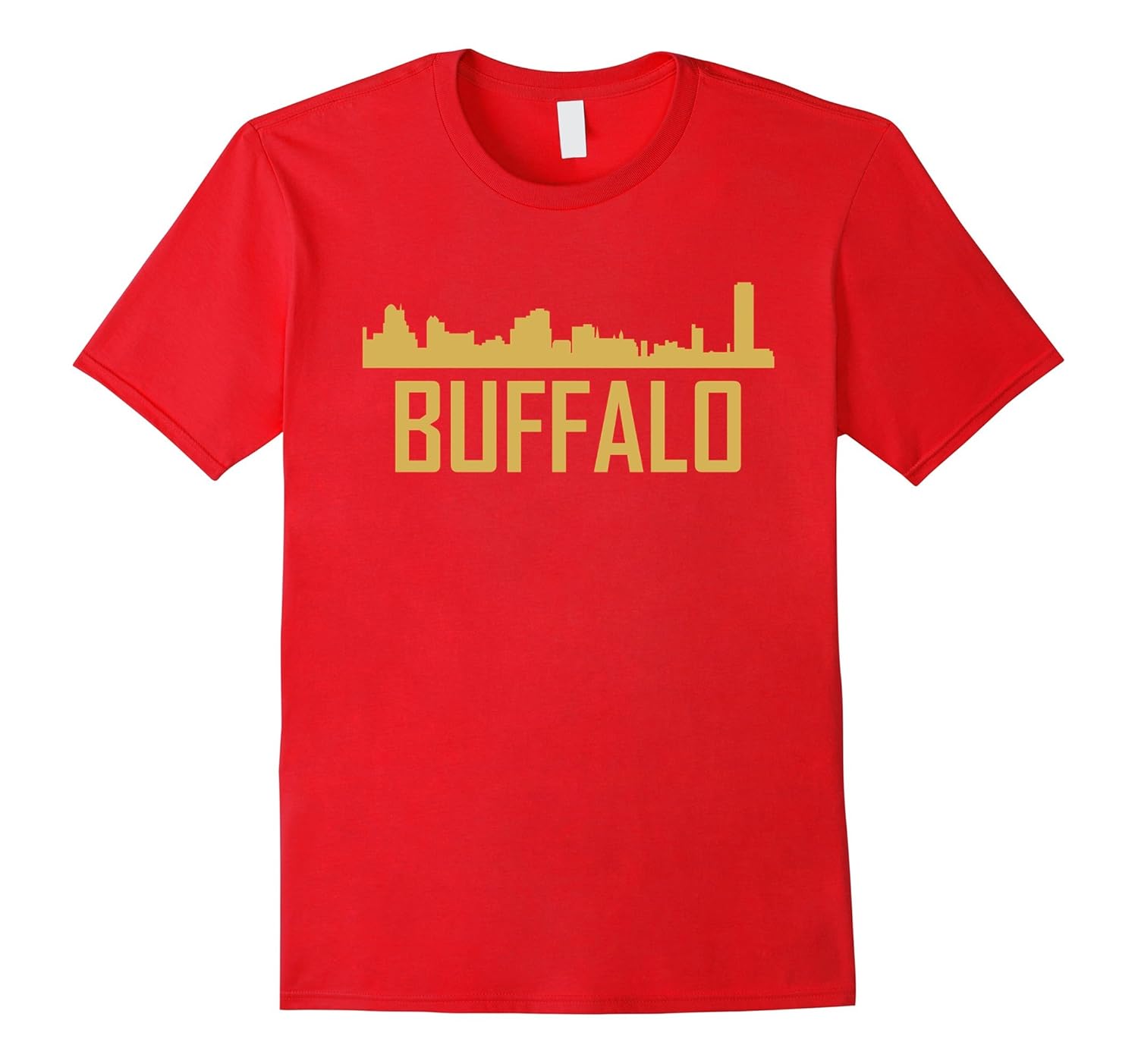 Buffalo New York Skyline Silhouette T-Shirt-Rose