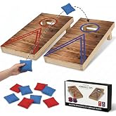 Mini Cornhole Set for Adults, Tabletop Bean Bag Toss Game with 2 Wooden Boards and 8 Bean Bags, 10.12 x 5.71 in Desktop Cornhole Games for Office, Home, Game Night, Party Gift
