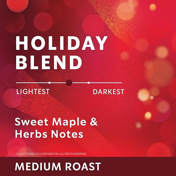 STARBUCKS GROUND COFFEE BAG, HOLIDAY BLEND, MEDIUM ROAST COFFEE, 100% ARABICA COFFEE, NOTES OF SWEET MAPLE & HERBS, 10-OUNCE BAG (PACK OF 2)