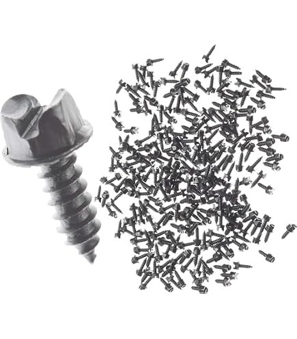 HollidayRacing HRS 5/8" Ice Studs - 1000 Pack, Steel Hex Head, 12 Thread, For Snowmobile & Winter Racing