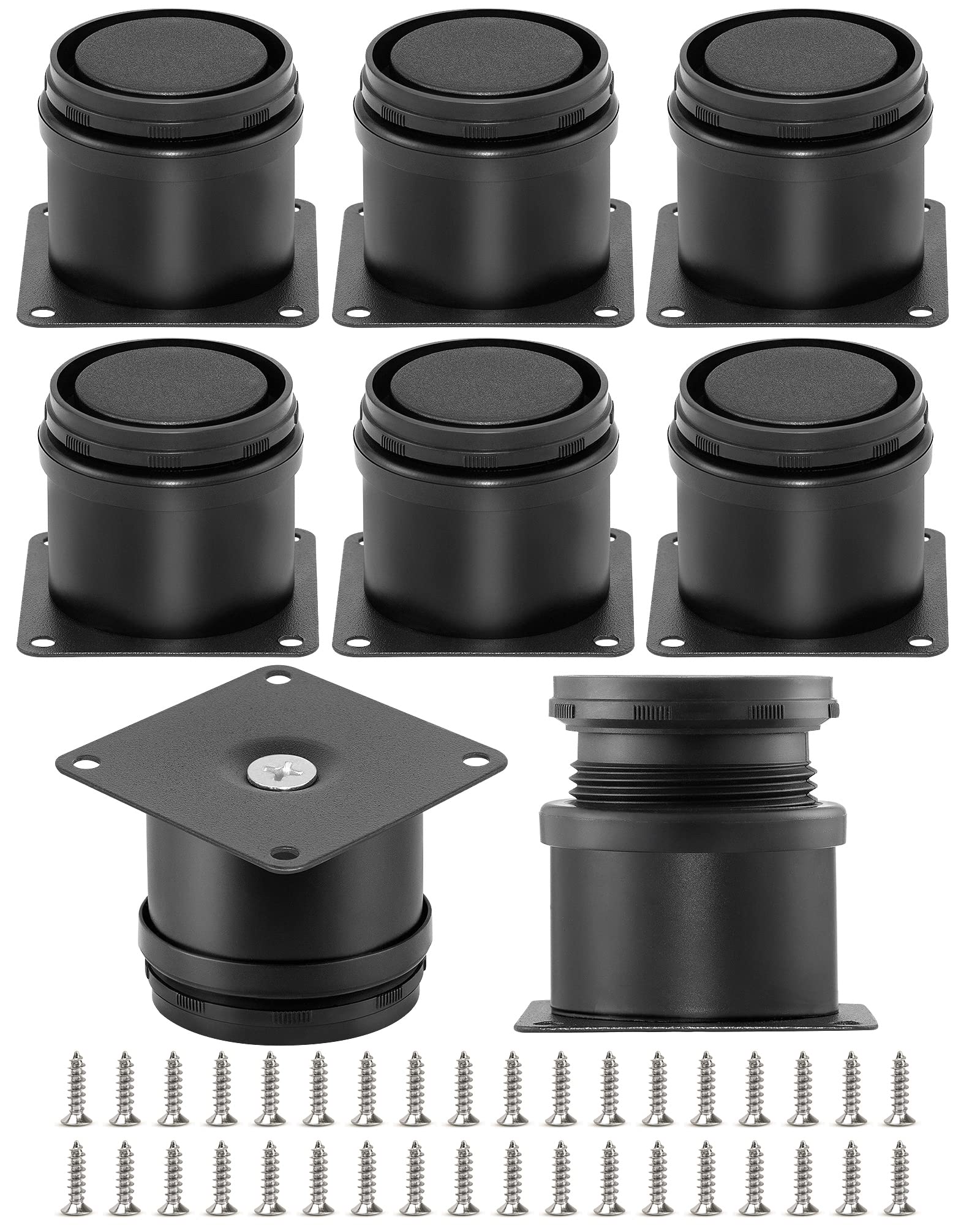Photo 1 of HDAJY 8-Pack 2 Inch Furniture Legs, Stainless Steel Legs for Furniture+32pcs Screws, Black