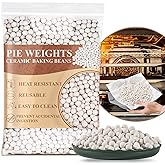 Sukh 1LB Pie Weights for Baking - Pie Crust Weights Ceramic Baking Beans for Reusable Natural Ceramic Stoneware Homemade Kitc