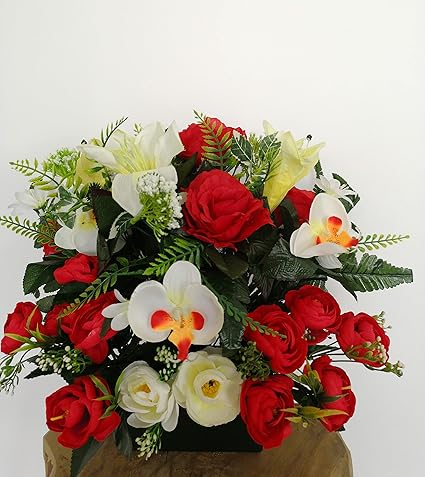 Roselynexpress Composition De Fleurs Artificielles Lesté