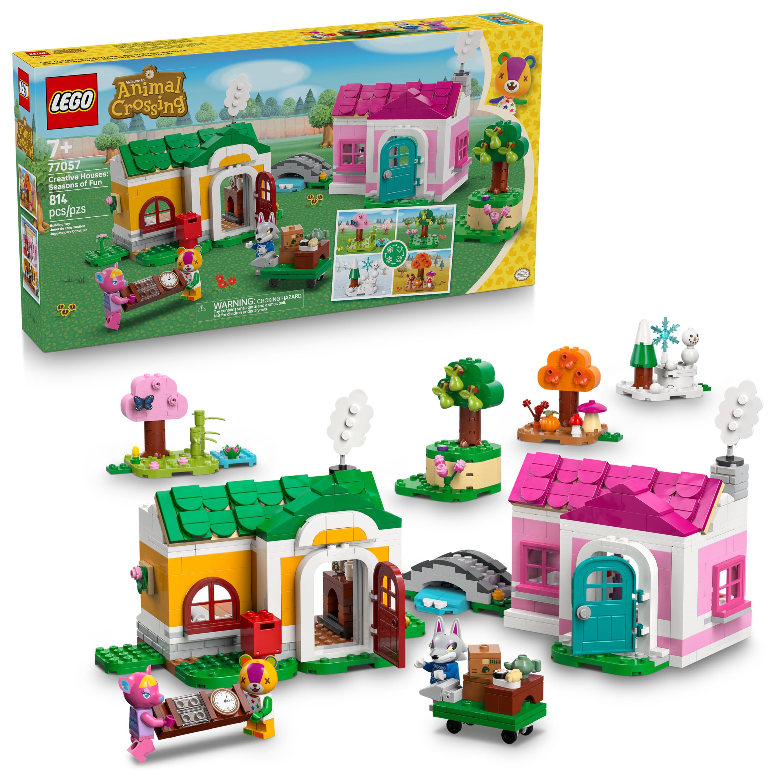 Photo 1 of (used)(missing pieces) LEGO Animal Crossing Creative Houses: Seasons of Fun Building Toy - Pretend Play Set for Girls & Boys, Ages 7+ - 