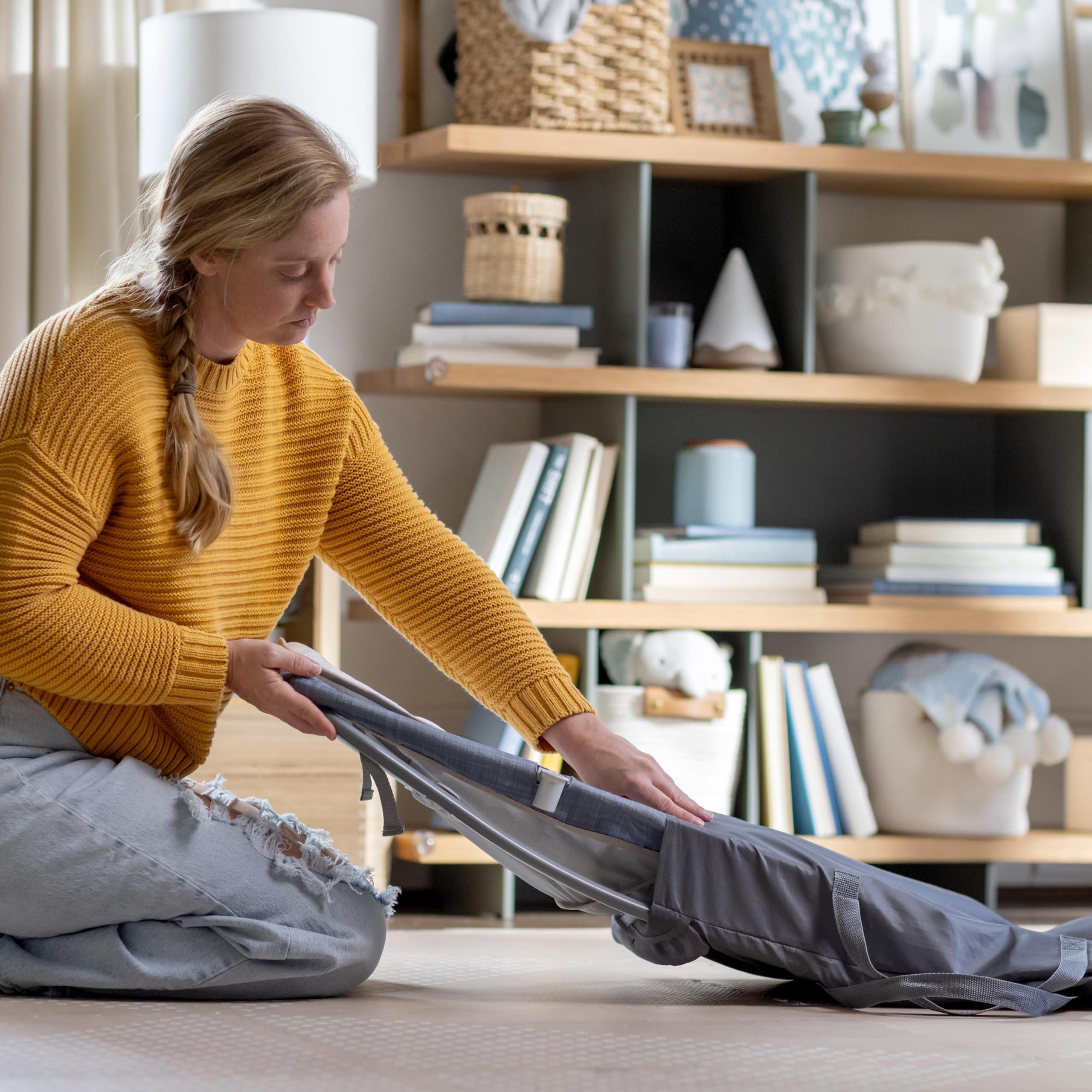 Ingenuity Gas Relief and Anti-Colic Baby Bouncer Seat and Rocker, Gentle Belly Message to Relax and Soothe Bellies, Instant Tummy Soother, 20 Songs and Melodies – Parker