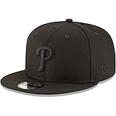 New Era MLB 9FIFTY Black Black Primary Logo Team Adjustable Snapback Hat Cap One Size Fits All