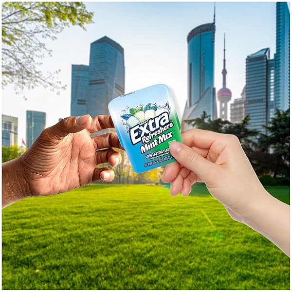EXTRA REFRESHERS MINT MIX GUM, 3.21-OUNCE 40-PIECE BOTTLE (PACK OF 6)