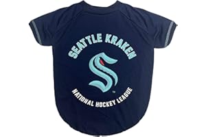 Pets First Dog TEE Shirt; NHL Seattle Kraken PET T-Shirt for Dogs & Cats, Size: Small. Wrinkle-Free, Soft & Comfortable, Durable & Washable WAM Shirt Dress Outfit for Your Cute Puppy, Kitty, Dog, Cat