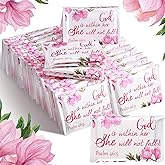 Sinmoe 60 Pack Christian Pocket Tissue Easter Bible Verse Tissue Wedding Mini Travel Size Wallet Facial Napkin Inspirational Gift for Woman Charity Graduation Party Church Supplies(Sweet Style)