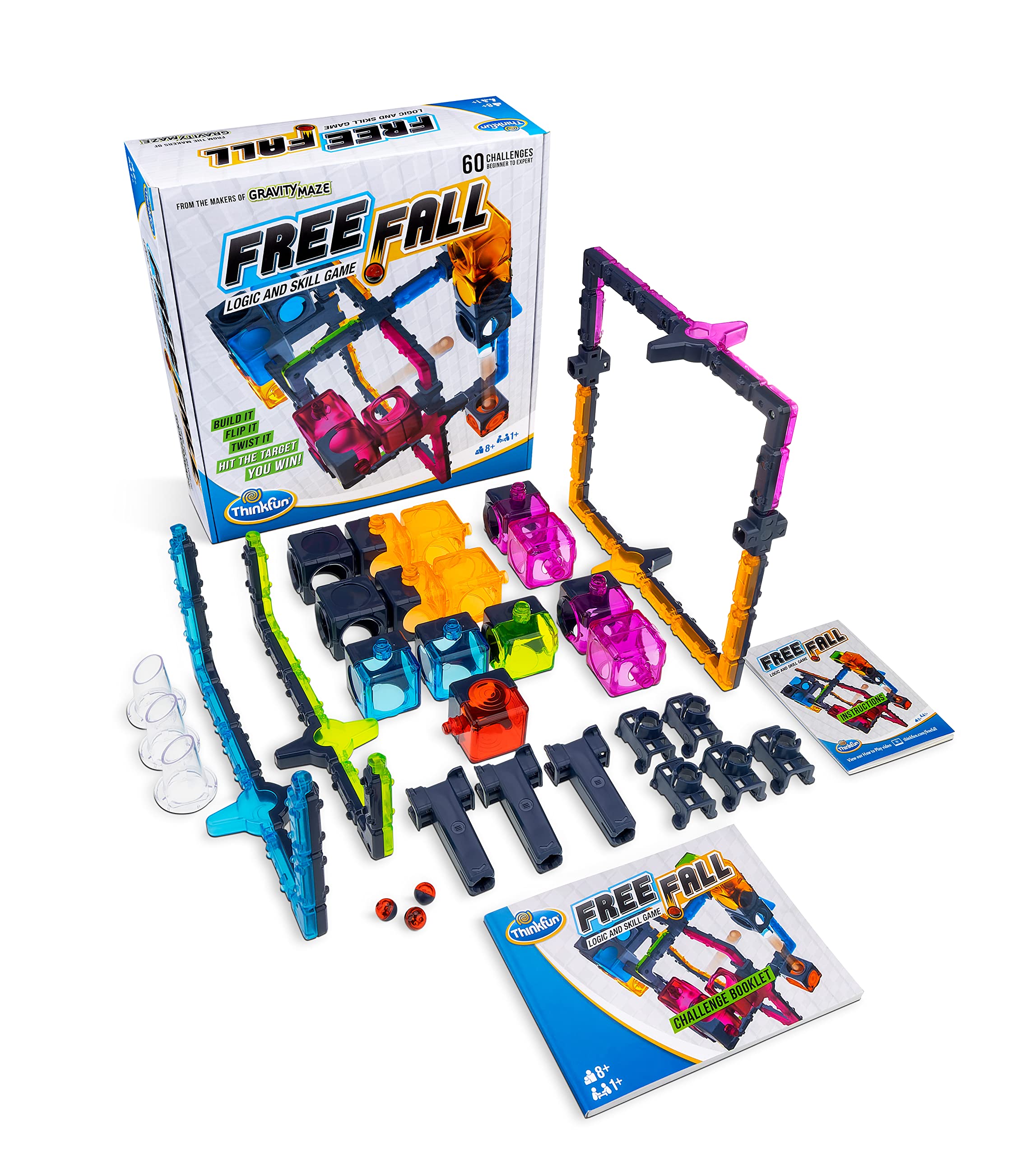 ThinkFun Freefall - Logic-Based Marble Maze Game | Skill Enhancing | Fun for Kids, Teens, Adults | Mind-Stimulating Puzzles | Single or Multiplayer