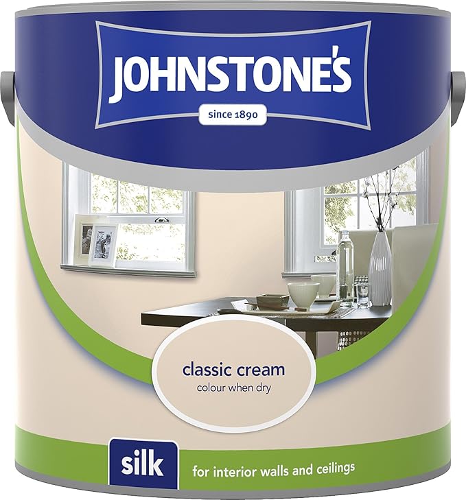 Johnstone's 304099 2.5 Litre Silk Emulsion Paint Classic Cream Amazon.co.uk DIY & Tools