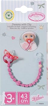 Baby Annabell Dummy with Clip for Dolls 43cm Beaded Chain Butterfly view 5