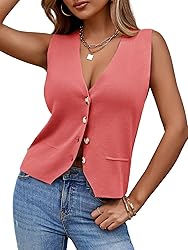 Saodimallsu Womens Sleeveless Sweater Vest Knit V