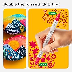 ARTISTRO 60 Dual Tip Acrylic Paint Markers, Acrylic