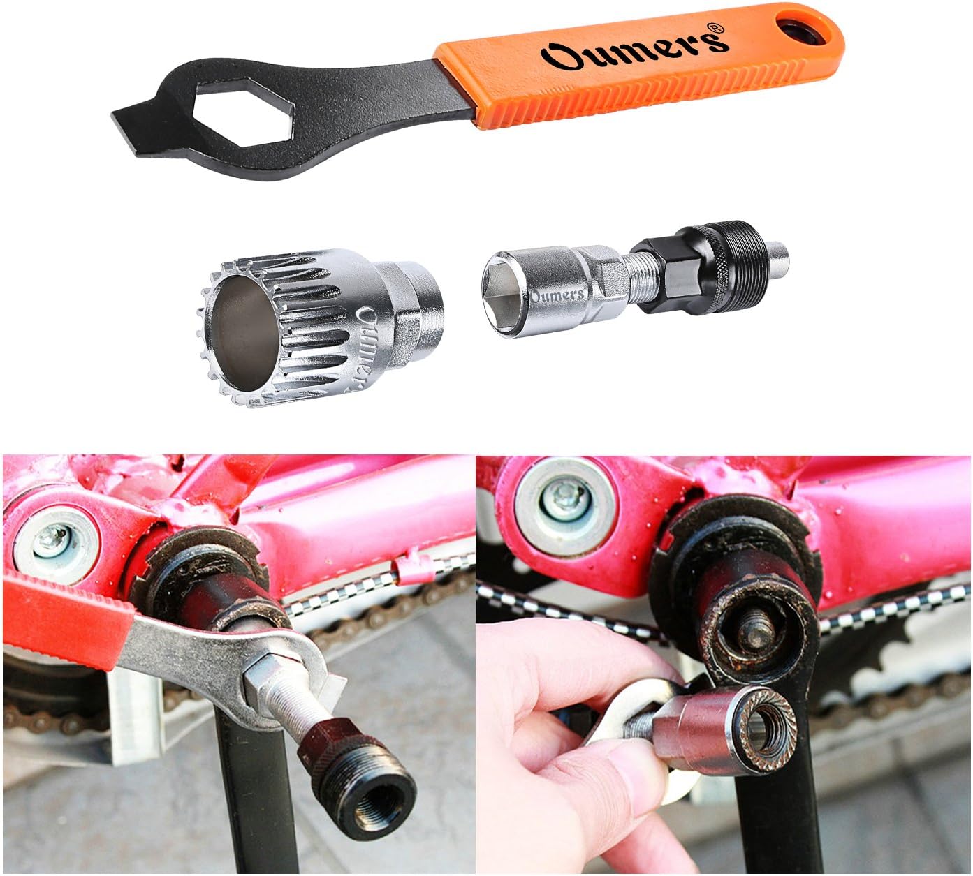 Oumers Bike Crank Extractor/Arm Remover and Bottom Bracket Remover with 16mm Spanner/Wrench. Professional Bicycle Repair Tool Kit : Sports & Outdoors