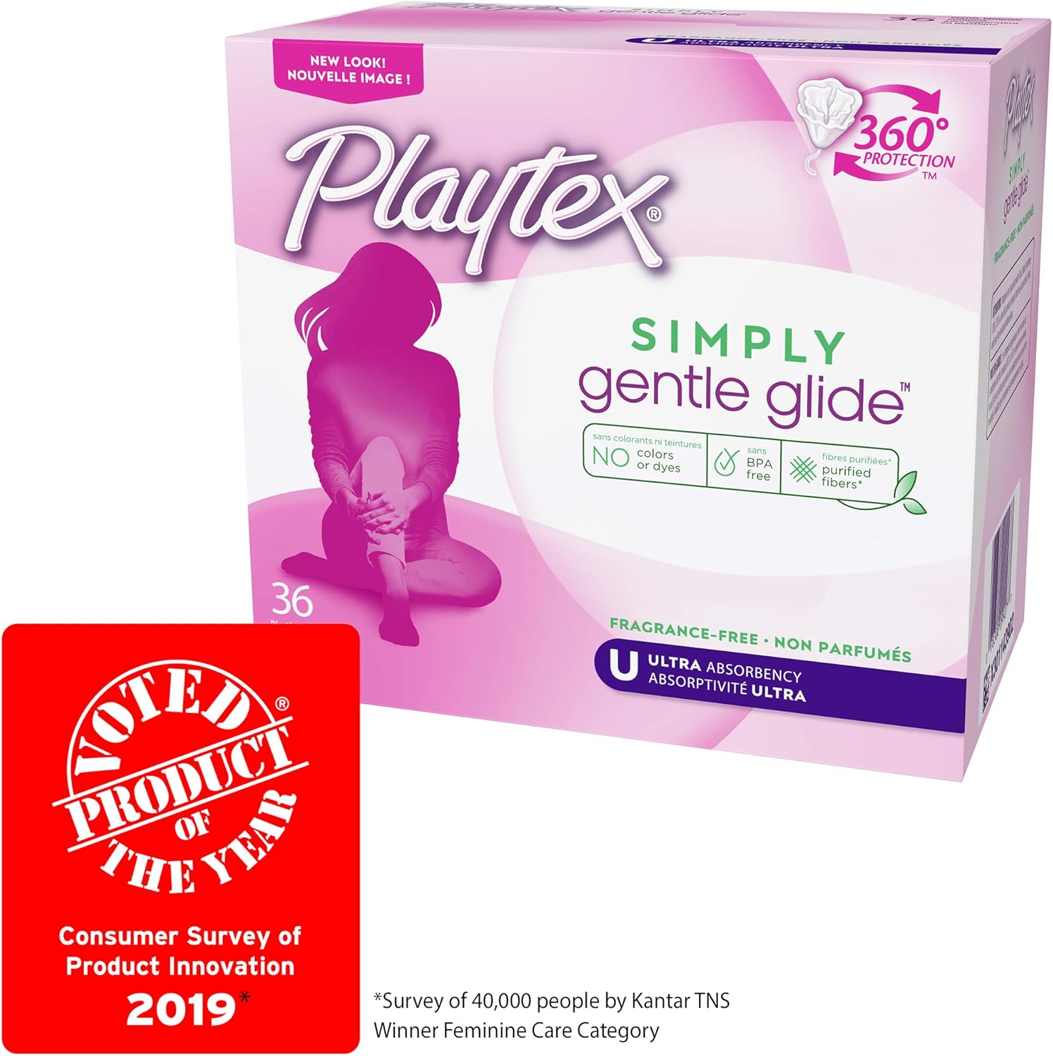 Playtex Simply Gentle Glide Unscented Tampons, Ultra Absorbency, 36 Count (Pack of 1) (Packaging May Vary): Health & Personal Care